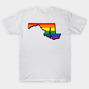 Rainbow Maryland Outline T-Shirt